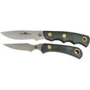 Knives of Alaska Alpha Wolf/Cub Bear Combo Fixed Blade Knife Set Rubber Handles with Alpha Wolf Drop-Point Hunter Knife, Cub Bear Caping Knife and Leather Sheath - Knives Of Alaska
