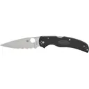 Spyderco Native Chief Folding Knife 4.02" Partially Serrated Drop Point CTS BD1N Satin Blade Fiberglass Reinforced Nylon (FRN) Handle Black - Spyderco