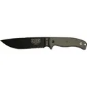 ESEE Knives ESEE 6S Fixed Blade Knife 6.5" Partially Serrated Drop Point 1095 Black Blade Micarta Handle Gray - Esee Knives