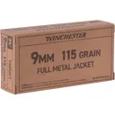 Winchester Target 9mm Luger Ammo 115 Grain Full Metal Jacket Case of 500 (10 Boxes of 50) - Winchester
