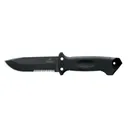 Gerber LMF II Fixed Blade Knife 4.84" Partially Serrated Drop Point 420HC Black Blade Polymer Handle Black - Gerber