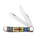 Case Trapper Cross Pocket Knife 3.3" Clip/Spey Tru-Sharp Mirror Polished Blade Bone Handle Yellow - Case