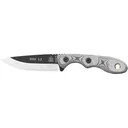 TOPS Knives Mini Scandi Fixed Blade Knife 3" Drop Point 1095 Black Traction Blade Linen Micarta Handle Gray - TOPS Knives