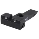 Kensight Adjustable 1911 Rear Night Sight Elliason Cut Steel Black Rounded Blade Serrated with High Visibility Green Tritium Dots - Kensight