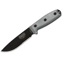 ESEE Knives ESEE-4 Fixed Blade Knife 4.5" Partially Serrated Drop Point 1095 Black Blade Micarta Handle Gray - Esee Knives