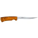 Helle Steinbit Fixed Blade Knife 6.02" Fillet Sandvik 12C27 Satin Blade Birch Handle Brown - Helle