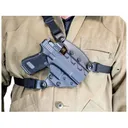 DeSantis Gunhide Outdraw Chest Holster Right Hand Glock 17, 19, 19X, 22, 23, 26, 27, 31, 32, 33, 38, 45, 47 Kydex Black - Desantis Gunhide