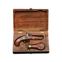 Pedersoli Philadelphia Derringer Percussion Muzzleloading Pistol 45 Caliber 3" Browned Barrel Walnut Stock with Case - Pedersoli
