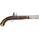 Pedersoli Harper's Ferry Flintlock Pistol 58 Caliber 10" Chrome Barrel Walnut Stock - Pedersoli