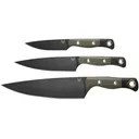 Benchmade 3 Piece Kitchen Knife Set CPM145 Steel DLC Coated Blade OD Green G10 Handle - Benchmade