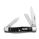 Case Buffalo Horn Medium Stockman Pocket Knife 2.625" Clip Point Stainless Steel Satin Blade Jigged Buffalo Horn Handle Gray - Case Knives