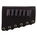 Galco Butt Cuff Stock Rifle Ammo Holder Right Hand 44 Special, 44 Remington Magnum, 45 Long Colt Rifle 5-Round Leather Dark Havana - Galco