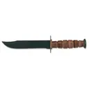 Case USMC Fixed Blade Knife 7" Clip Point 1095 Black Blade Leather Handle Brown - Case Knives