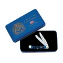 Case Masonic Trapper Pocket Knife 2.7" Clip Point Stainless Steel Polished Blade Jigged Bone Handle Blue - Case Knives