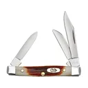 Case Small Stockman Pocket Knife 2" Clip, Sheepfoot, and Pen Tru-Sharp Mirror Polished Blade Stag Handle Red - Case Knives