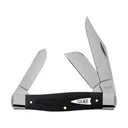 Case Large Stockman Pocket Knife 3.3" Clip, Sheepfoot and Spey Tru-Sharp Satin Blade Micarta Handle Black - Case Knives