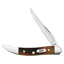 Case Small Texas Toothpick Folding Knife 2.25" Clip Point Tru-Sharp Mirror Polished Blade Stag Handle Red - Case Knives