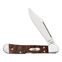 Case Mini CopperLock Pocket Knife 3.63" Clip Point Tru-Sharp Mirror Polished Blade Burl Maple Wood Handle Brown - Case Knives