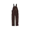 Carhartt Men's Relaxed Fit Duck Unlined Bibs Dark Brown 34" Waist 32" Inseam - Carhartt