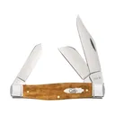 Case Large Stockman Pocket Knife 3.3" Clip, Sheepfoot and Spey Tru-Sharp Mirror Polished Blade Bone Handle Antique - Case Knives