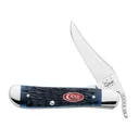 Case RussLock Pocket Knife 2.7" Clip Point Stainless Steel Blade Navy Blue Bone Handle - Case Knives