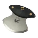 Knives of Alaska Magnum Ulu Fixed Blade Knife 3.375" Ulu D2 Bead Blasted Blade Rubber Handle Black - Knives Of Alaska