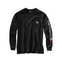 Carhartt Men's FR Force Relaxed Fit Lightweight Logo Graphic Long Sleeve Crew Neck T Shirt Black Medium - Carhartt