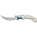 CRKT Ritual Assisted Opening Pocket Knife 4.37" Trailing Point 12C27 Sandvik Satin Blade Micarta Handle White - CRKT