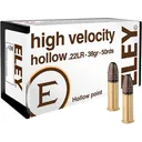 Eley High Velocity 22LR Ammo 38 Grain Lead Hollow Point Box of 500 (10 Boxes of 50) - Eley