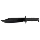 Ontario SP10 Marine Raider Bowie Fixed Blade Knife 9.75" Drop Point 1095 Black Carbon Steel Kraton Handle Black - Ontario
