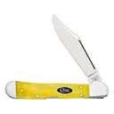 Case Mini CopperLock Pocket Knife 2.72" Clip Point Tru-Sharp Stainless Blade Bone Handle Yellow - Case Knives