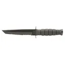 KA-BAR Short Fixed Blade Knife 5.25" Partially Serrated Tanto Point 1095 Cro-Van Black Powder Coat Blade Kraton Handle Black - Ka-Bar