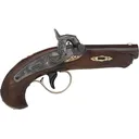 Pedersoli Philadelphia Derringer Percussion Muzzleloading Pistol 45 Caliber 3" Browned Barrel Walnut Stock - Pedersoli