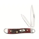 Case My First Case Peanut Pocket Knife 2.1" Clip/Pen Surgical Mirror Polished Blade Jigged Bone Handle Red - Case