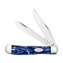 Case Trapper Pocket Knife 3.3" Clip and Spey Point Tru-Sharp Mirror Polished Blade Kirinite Handle Blue - Case
