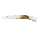 Bear & Son 97 Pocket Knife 3.75" Clip Point 440HC Satin Blade Stag Handle - Bear & Son