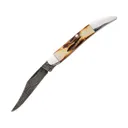 Bear & Son 5193D 1/2 Folding Knife 2.375" Clip Point Damascus Blade Bone Handle Stag - Bear & Son