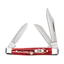 Case Small Stockman Pocket Knife 2" Clip, Sheepfoot, and Pen Tru-Sharp Mirror Polished Blade Jigged Bone Handle Red - Case Knives