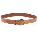 Bianchi B12 Sport Stitched Belt 1.5" Brass Buckle Suede Lined Leather Tan 38" - Bianchi