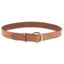 Bianchi B12 Sport Stitched Belt 1.5" Brass Buckle Suede Lined Leather Tan 40" - Bianchi