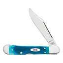 Case Mini CopperLock Pocket Knife 2.72" Clip Point Tru-Sharp Mirror Polished Blade Jigged Bone Handle Blue - Case Knives