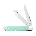 Case Mini Trapper Pocket Knife 2.75" Clip/Spey Tru-Sharp Stainless Blade G-10 Handle Sea Foam - Case Cutlery