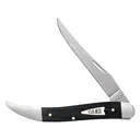 Case Medium Texas Toothpick Pocket Knife 3.4" Clip Point Tru-Sharp Scotch Bright Blade Micarta Handle Black - Case Knives