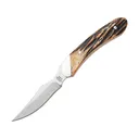 Bear & Son India Stag Fixed Blade Knife 2.5" Caping 440 Satin Blade Bone Handle Stag - Bear & Son