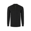 Drake Men's Weston Lakes Waffle Long Sleeve Henley Shirt Caviar Black Large - Drake