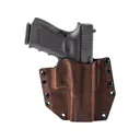 Mission First Tactical Hybrid OWB Holster Right Hand Glock 19, 19X, 23, 32, 44, 45 Kydex/Leather Brown - Mission First Tactical