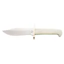 Bear & Son Baby Bowie Fixed Blade Knife 3" Clip Point 440 Polished Blade Bone Handle White - Bear & Son