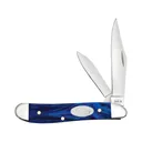 Case Peanut Pocket Knife 2.1" Clip/Pen Tru-Sharp Mirror Polished Blade Kirinite Handle Blue - Case