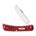 Case Sod Buster Jr Folding Knife 2.8" Skinner Tru-Sharp Mirror Polished Blade Jigged Bone Handle Red - Case Xx