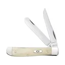 Case Mini Trapper Pocket Knife 2.75" Clip/Spey Tru-Sharp Stainless Blade Bone Handle Natural - Case Cutlery